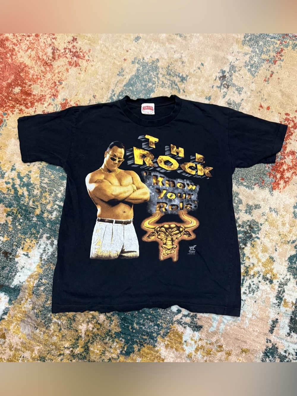 Rare! Vintage The Rock Wrestling WWE WWF Tshirt Medium